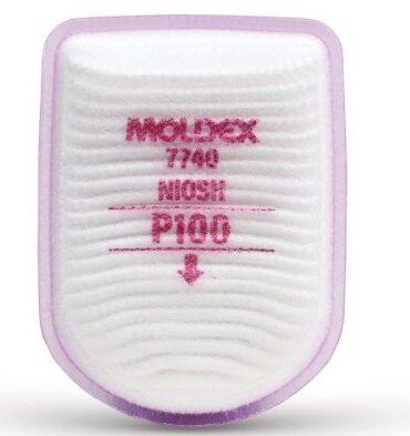 Filtro semi rectangulares P100 para respiradores reutilizables series 7000/8000/9000 Moldex 7760